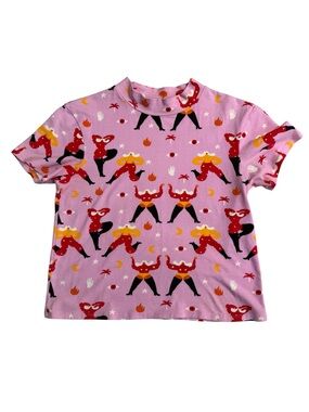 Nooworks Leah Star Pink Mock Neck top Size M